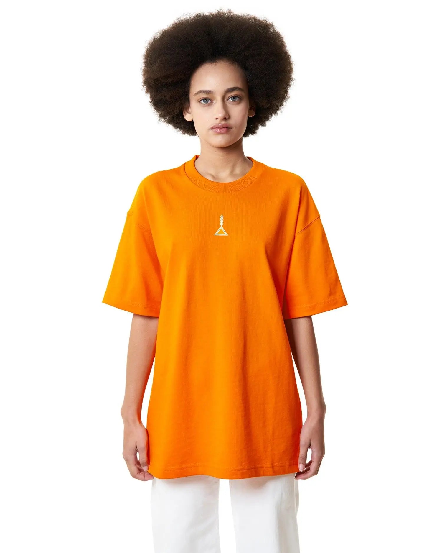 تيشيرت اوفر سايز برتقالي قطن مريح