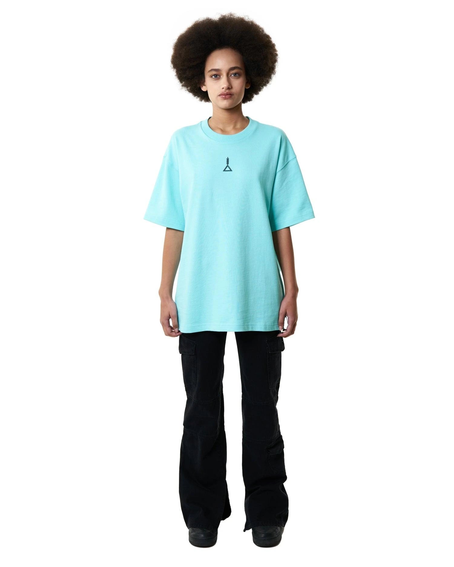 تيشيرت اوفر سايز سماوي مناسب للرجال والنساء