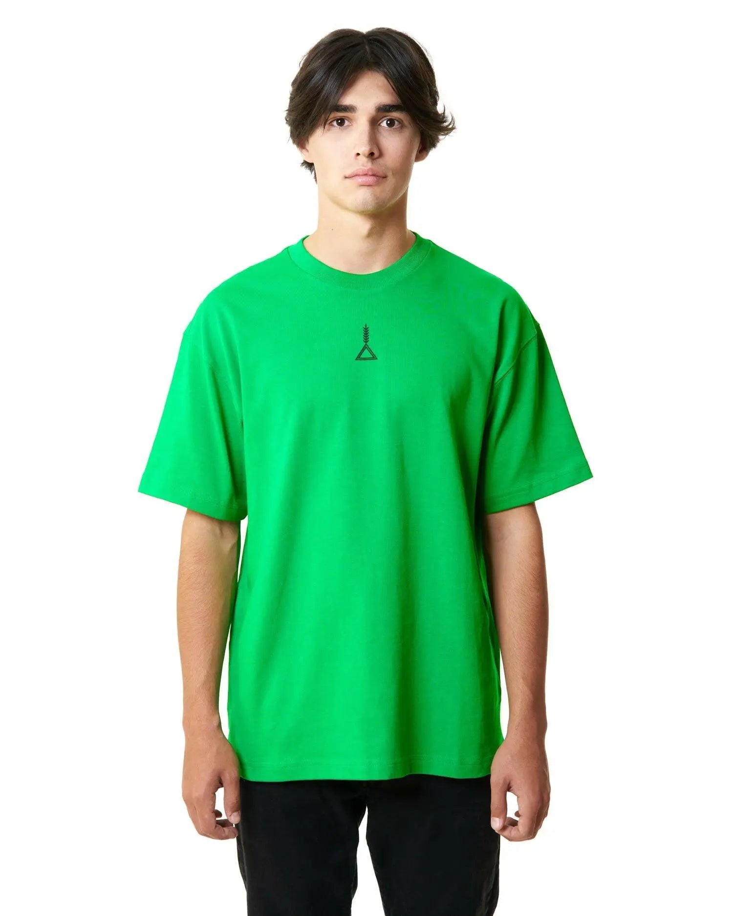 تيشيرت اوفر سايز اخضر من قطن ناعم مريح