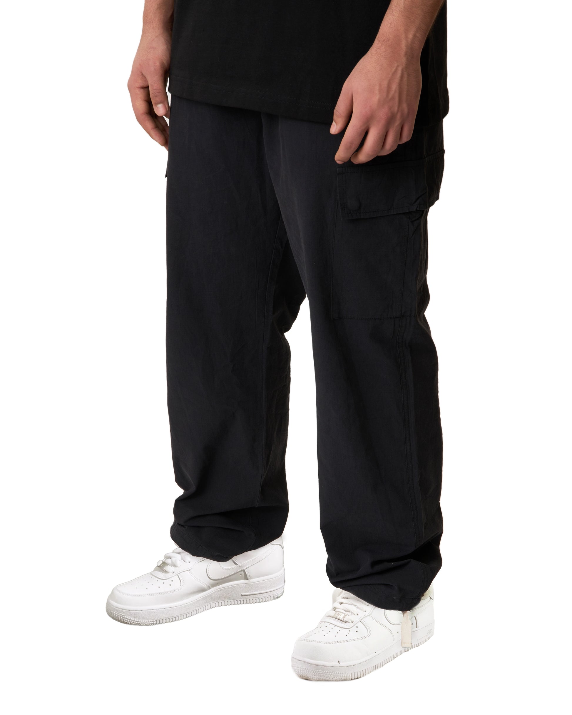 بنطلون كارجو اوفر سايز اسود مريح