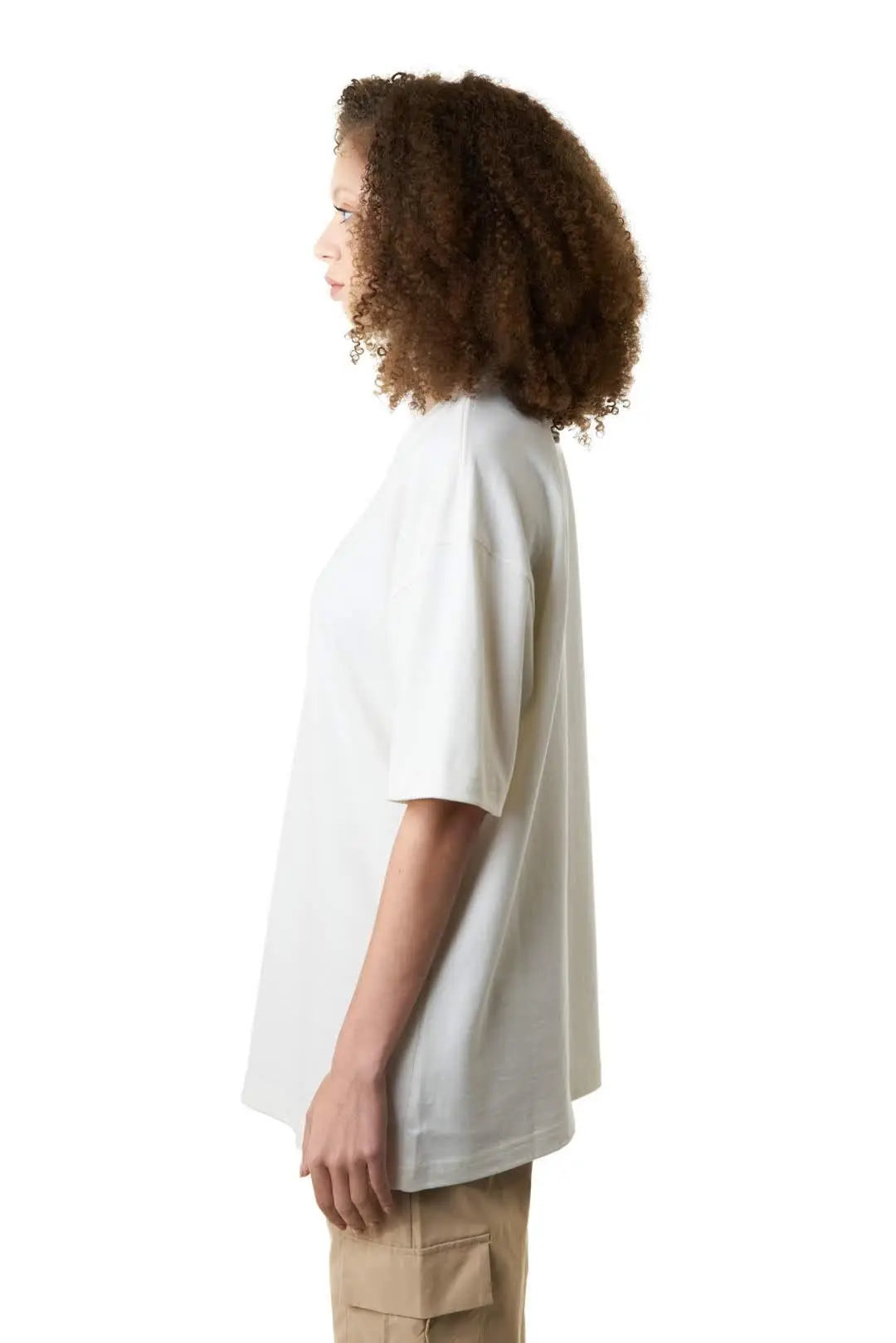 تيشيرت اوف وايت اوفر سايز مودرن من القطن الناعم