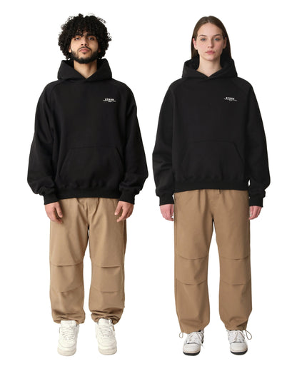 هودي ساده اسود اوفر سايز مناسب للرجال والنساء