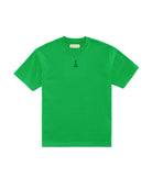 Green Cotton T-Shirt | Black Logo  - بلوزة قطن خضراء  شعار اسود 