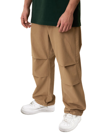 بنطلون اوفر سايز بني قطني مريح